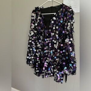 Nasty Gal Flower Sequin Mini Dress